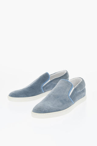 ID Suede Slip On Sneakers with Contrasting Sole