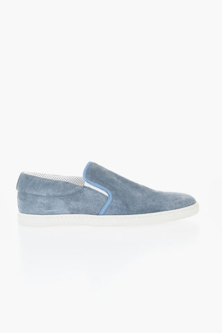 ID Suede Slip On Sneakers with Contrasting Sole