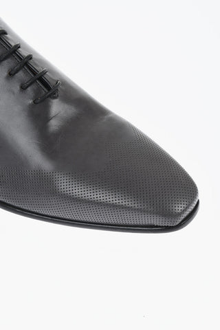 Solid Color Leather Derby Shoes