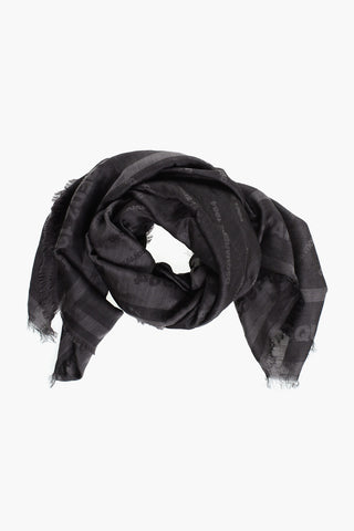 Silk Georgette Foulard with All-Over Logo