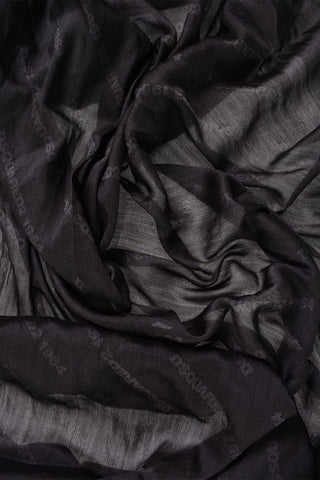 Silk Georgette Foulard with All-Over Logo