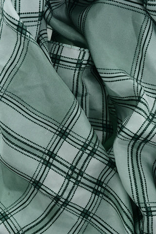 Checked Silk Foulard with Tassels