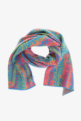 Jacquard Wool Scarf with All-Over Logo