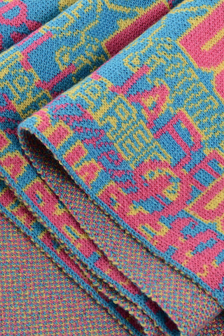 Jacquard Wool Scarf with All-Over Logo