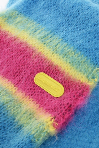 Mohair Blend Scarf with Contrasting Detail