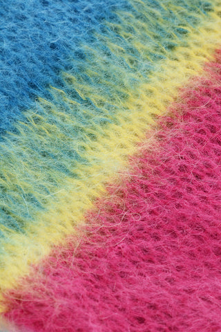 Mohair Blend Scarf with Contrasting Detail