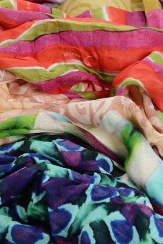Patchwork Motif Multicolor Foulard