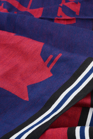 Two-Tone CANADIAN TEAM Scarf with Contrasting Details