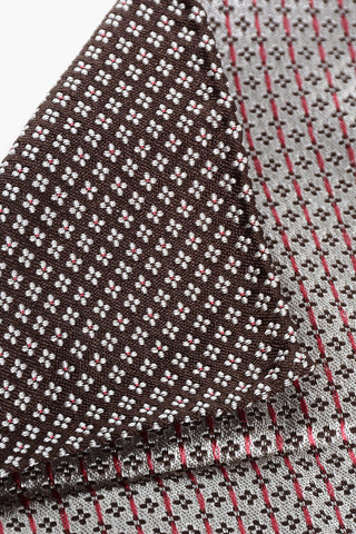 Silk Pocket Square with Floral Jacquard Motif