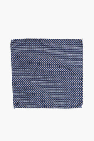 Micro Checked Silk and Cotton Pocket Square