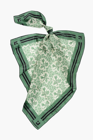 Patterned Silk Foulard with Contrasting Edges