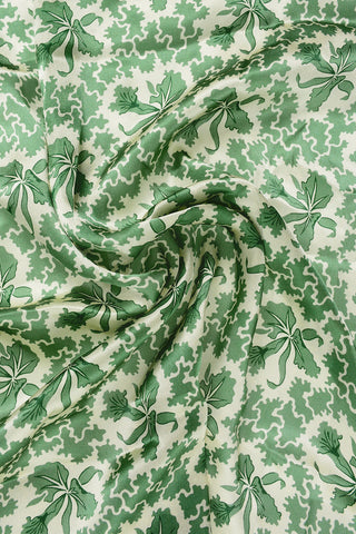 Patterned Silk Foulard with Contrasting Edges