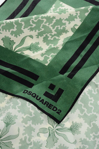 Patterned Silk Foulard with Contrasting Edges
