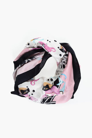 Foulard in Seta con Stampa Sirene