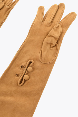 Guanti Opera in Pelle Scamosciata con Bottoni