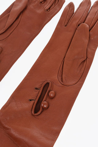 Leather Gloves with Buttons
