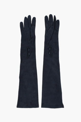 Guanti Opera in Pelle Scamosciata con Bottoni