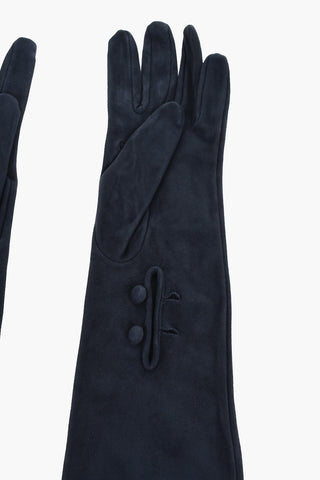 Guanti Opera in Pelle Scamosciata con Bottoni