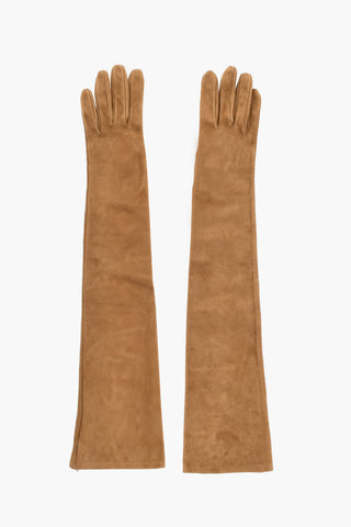 Suede Warm Gloves with Buttons