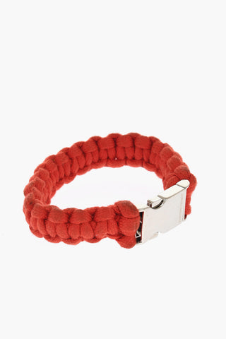 Braided Cotton Bracelet with Metal Detail