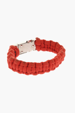 Braided Cotton Bracelet with Metal Detail