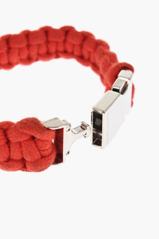 Braided Cotton Bracelet with Metal Detail