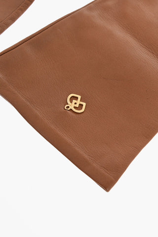 Guanti Warm In Pelle con Monogram Effetto Dorato