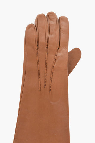 Guanti Warm In Pelle con Monogram Effetto Dorato