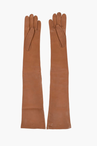 Guanti Warm In Pelle con Monogram Effetto Dorato