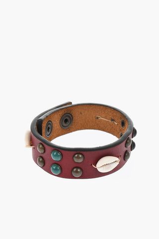 Bracciale In Pelle Borchiato