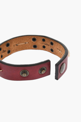 Bracciale In Pelle Borchiato