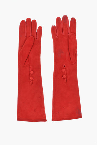Guanti Opera in Suede con Arricciatura