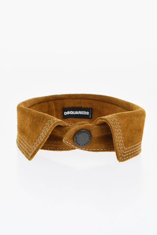 Suede Leather Removable Collar