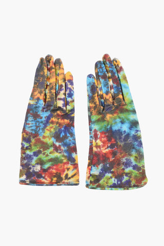 Guanti in Pelle Effetto Tie Dye