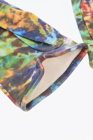 Guanti in Pelle Effetto Tie Dye