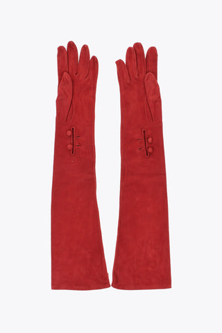 Guanti Opera in Pelle Scamosciata con Bottoni