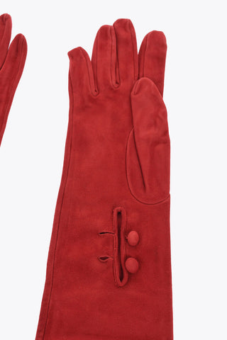 Guanti Opera in Pelle Scamosciata con Bottoni