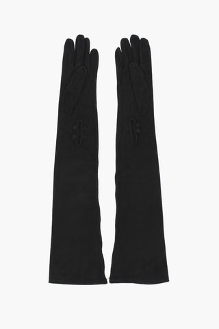Guanti Warm In Suede con Bottoni