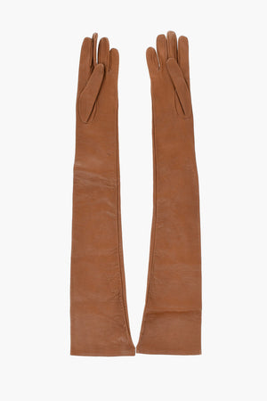 Einfarbige Opernhandschuhe Aus Leder