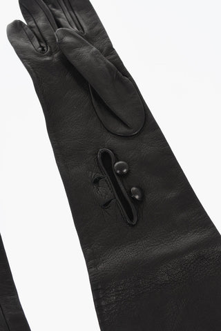 Guanti Warm In Pelle Con Bottoni