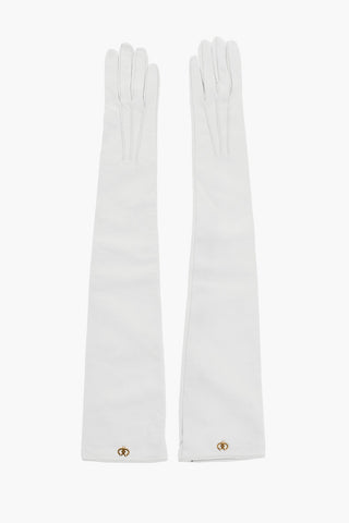 Guanti Warm In Pelle con Monogram Effetto Dorato