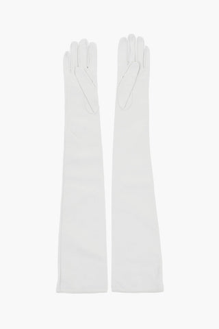 Guanti Warm In Pelle con Monogram Effetto Dorato