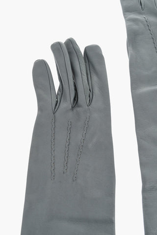 Warme Lederhandschuhe mit Logo-Plakette