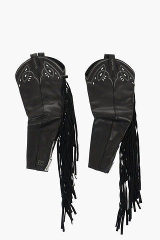 Manicotti in Pelle con Frange e Zip 