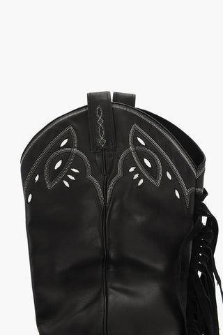 Manicotti in Pelle con Frange e Zip 