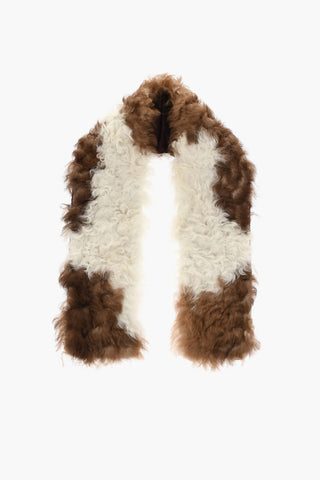 Two-Tone Fur Scarf with Silk Inner