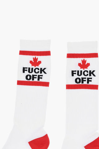 Ribbed Mid-Crew Socks with Contrasting Details