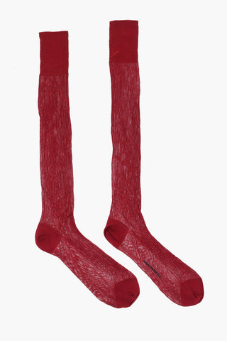 Ribbed Silk Long Socks