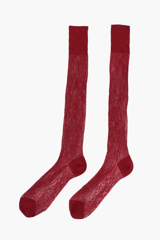 Ribbed Silk Long Socks