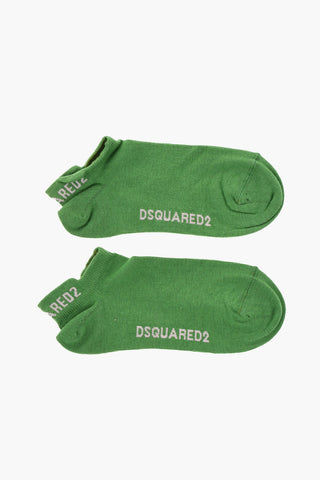 Solid Color No Show Socks with Contrasting Logo